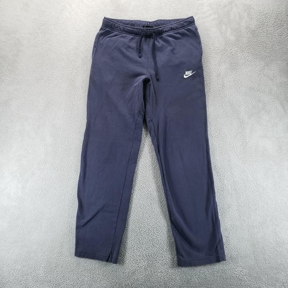 Nike Sweatpants Mens M Blue Fleece Tapered Drawstring Pockets Gym Workout